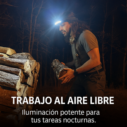 Linterna Frontal LED NEXORA 230°  Manos Libres, Visión Total