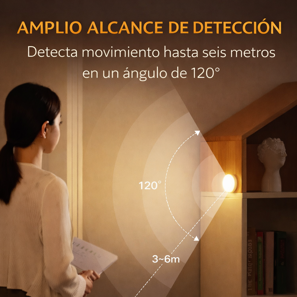 Luz LED Automática con Sensor de Movimiento (Instalación sin Herramientas)